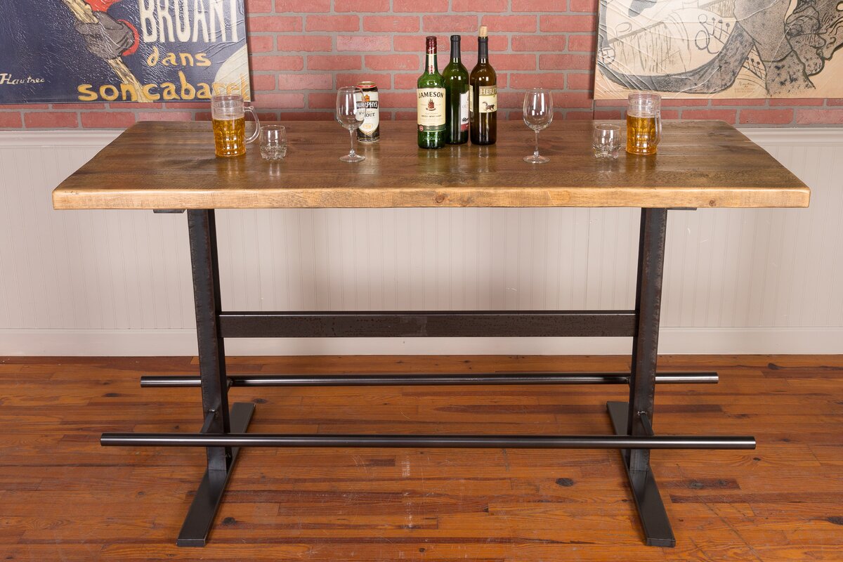 Napa East Collection Industrial Iron And Reclaimed Wood Pub Table And Reviews Wayfair 0487